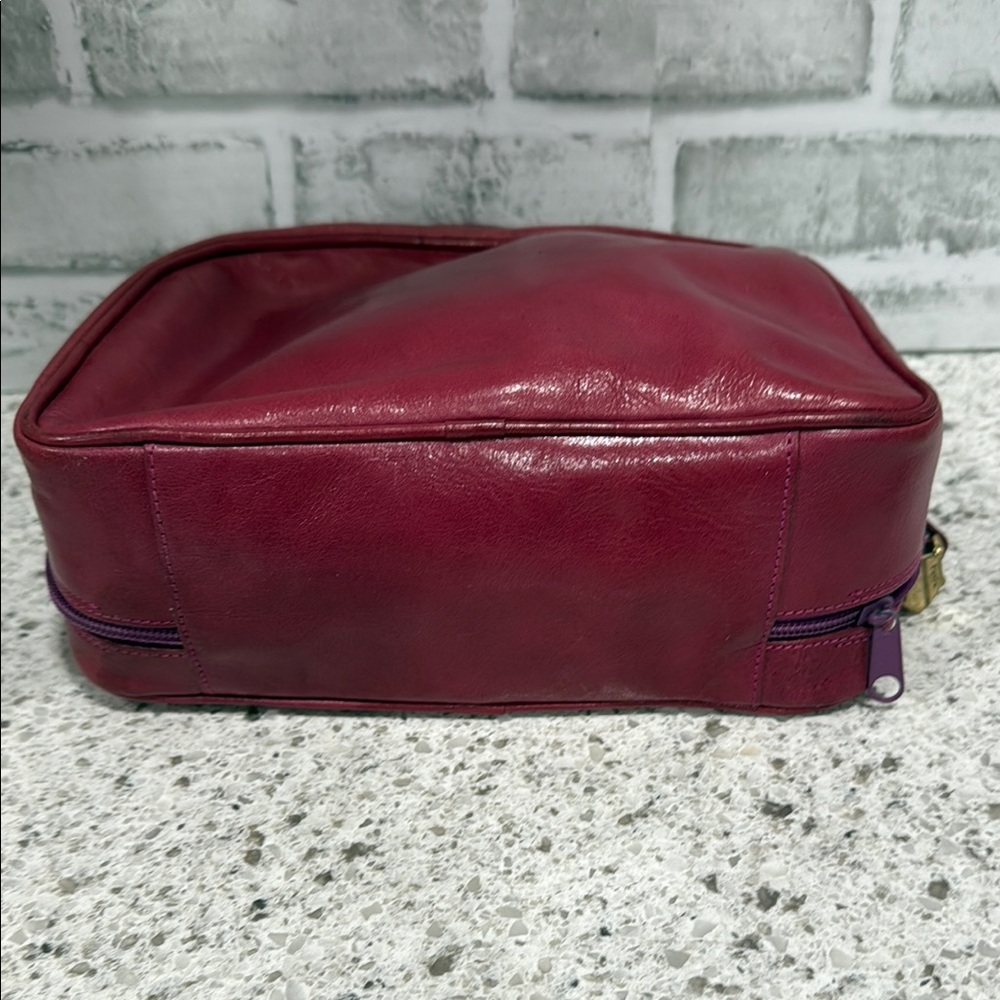 Furla Deep Red Leather Cosmetic Bag - Picture 6 of 8